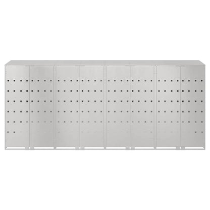 Wagenmüllbehälter für 4 Behälter Silber 272 x 77,5 x 115,5 cm