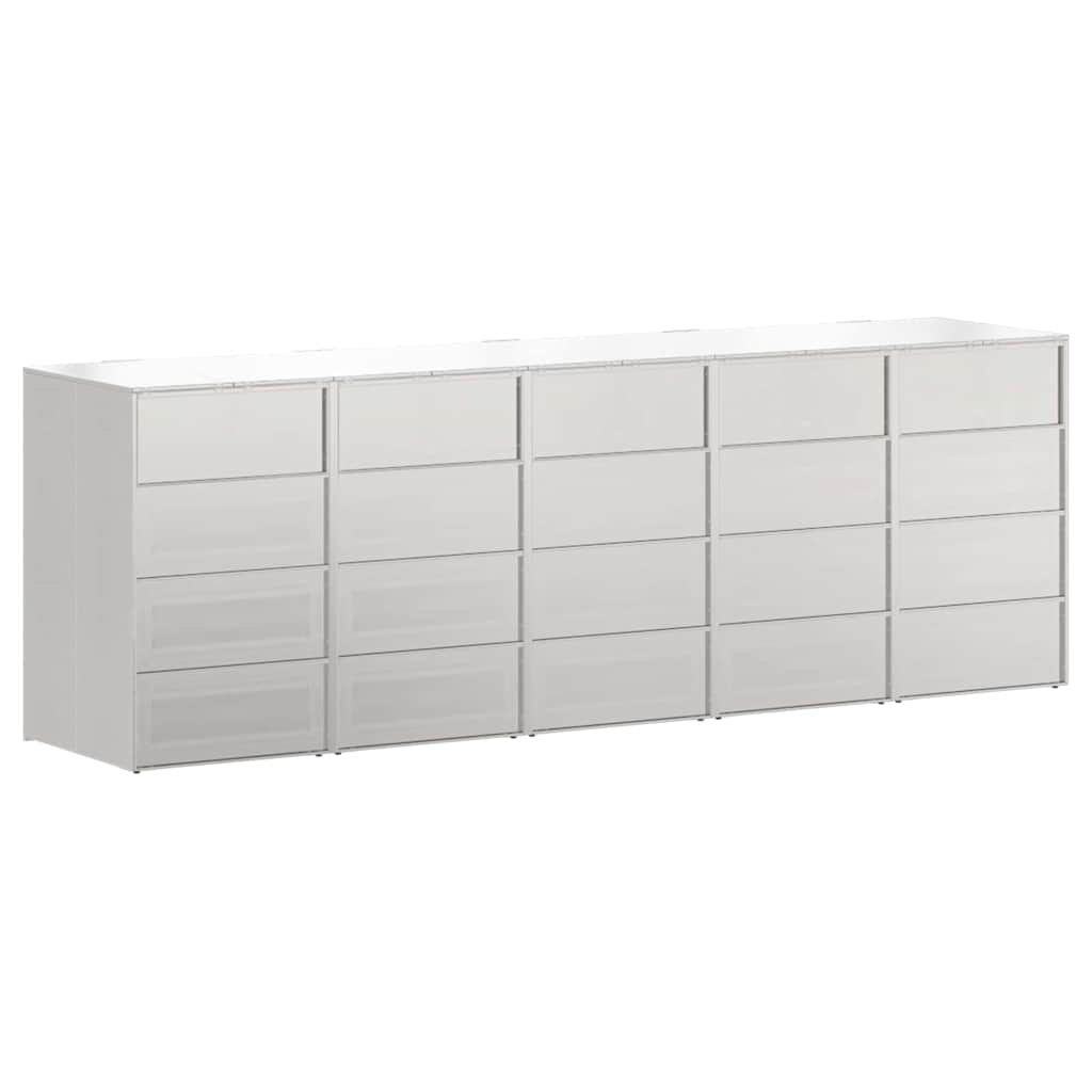 Wagenmüllbehälter für 5 Behälter Silber 340 x 77,5 x 115,5 cm