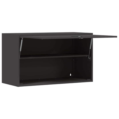 vidaXL Wandschrank für die Garage mit Gasdrucklift-Tür Schwarz