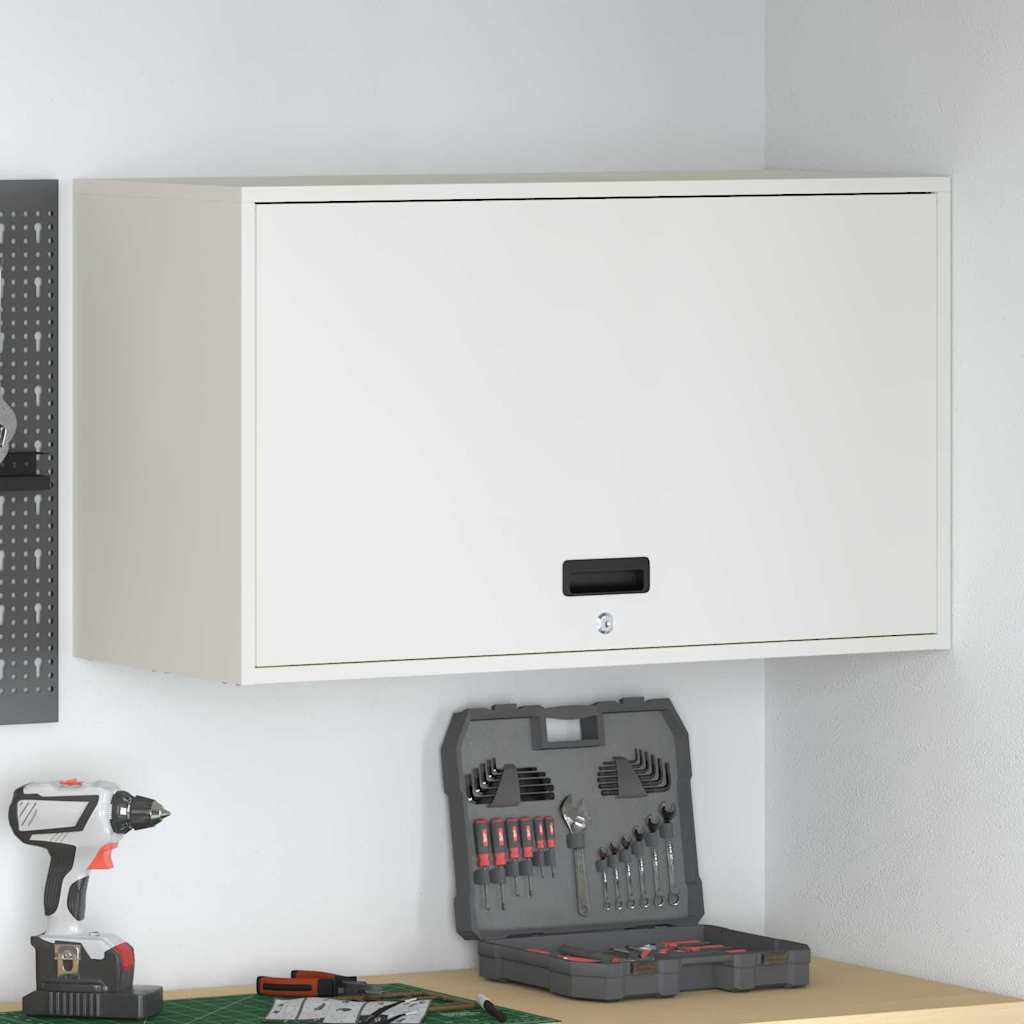 vidaXL Wandschrank für die Garage mit Gasdrucklift-Tür Weiß