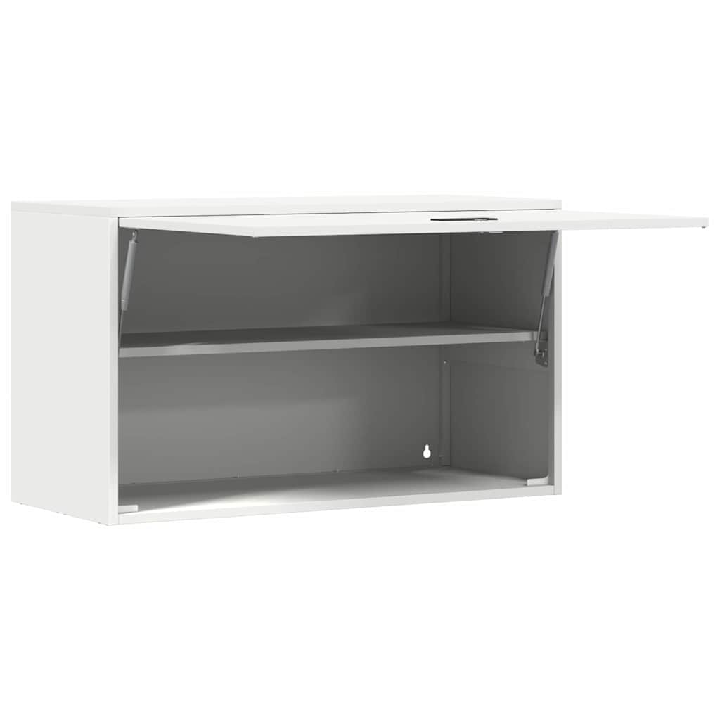 vidaXL Wandschrank für die Garage mit Gasdrucklift-Tür Weiß