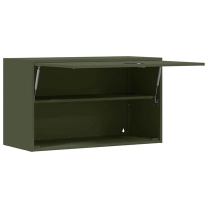 vidaXL Wandschrank für die Garage mit Gasdrucklift-Tür Olivgrün