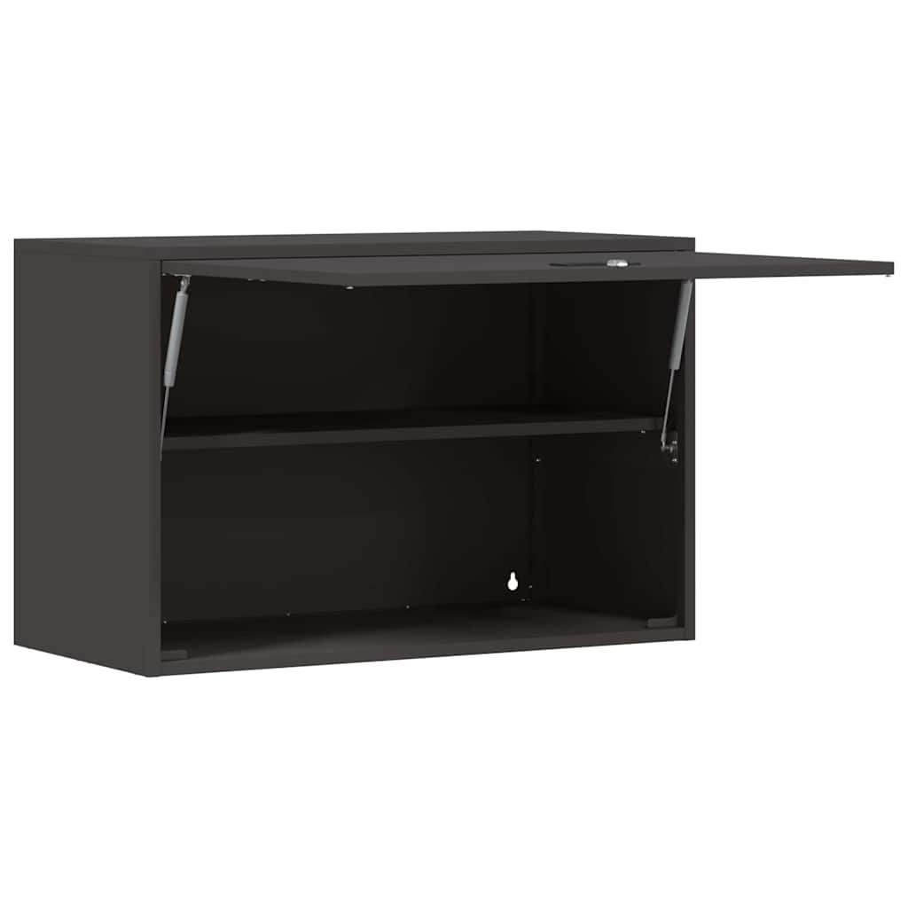 vidaXL Wandschrank für die Garage mit Gasdrucklift-Tür Schwarz