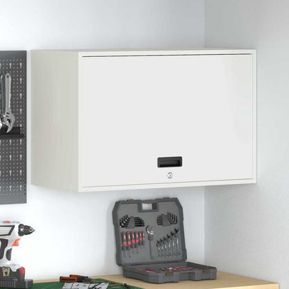 vidaXL Wandschrank für die Garage mit Gasdrucklift-Tür Weiß