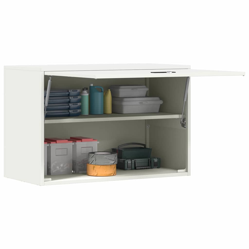 vidaXL Wandschrank für die Garage mit Gasdrucklift-Tür Weiß