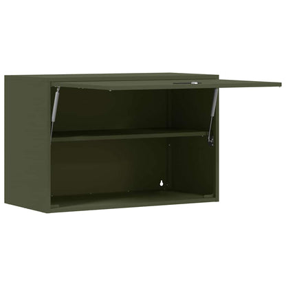 vidaXL Wandschrank für die Garage mit Gasdrucklift-Tür Olivgrün