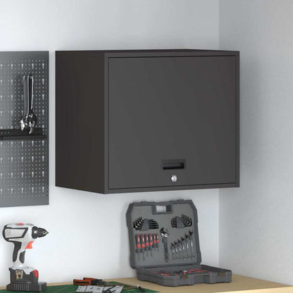 vidaXL Wandschrank für die Garage mit Gasdrucklift-Tür Schwarz