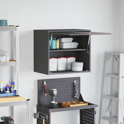 vidaXL Wandschrank für die Garage mit Gasdrucklift-Tür Schwarz