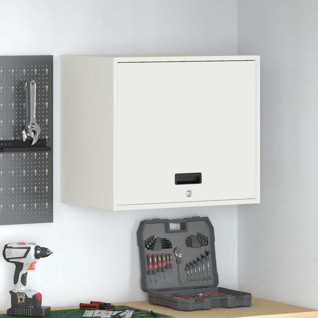 vidaXL Wandschrank für die Garage mit Gasdrucklift-Tür Weiß