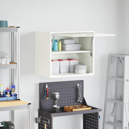 vidaXL Wandschrank für die Garage mit Gasdrucklift-Tür Weiß