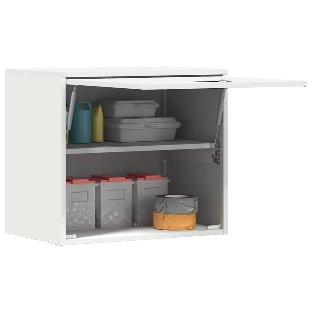 vidaXL Wandschrank für die Garage mit Gasdrucklift-Tür Weiß