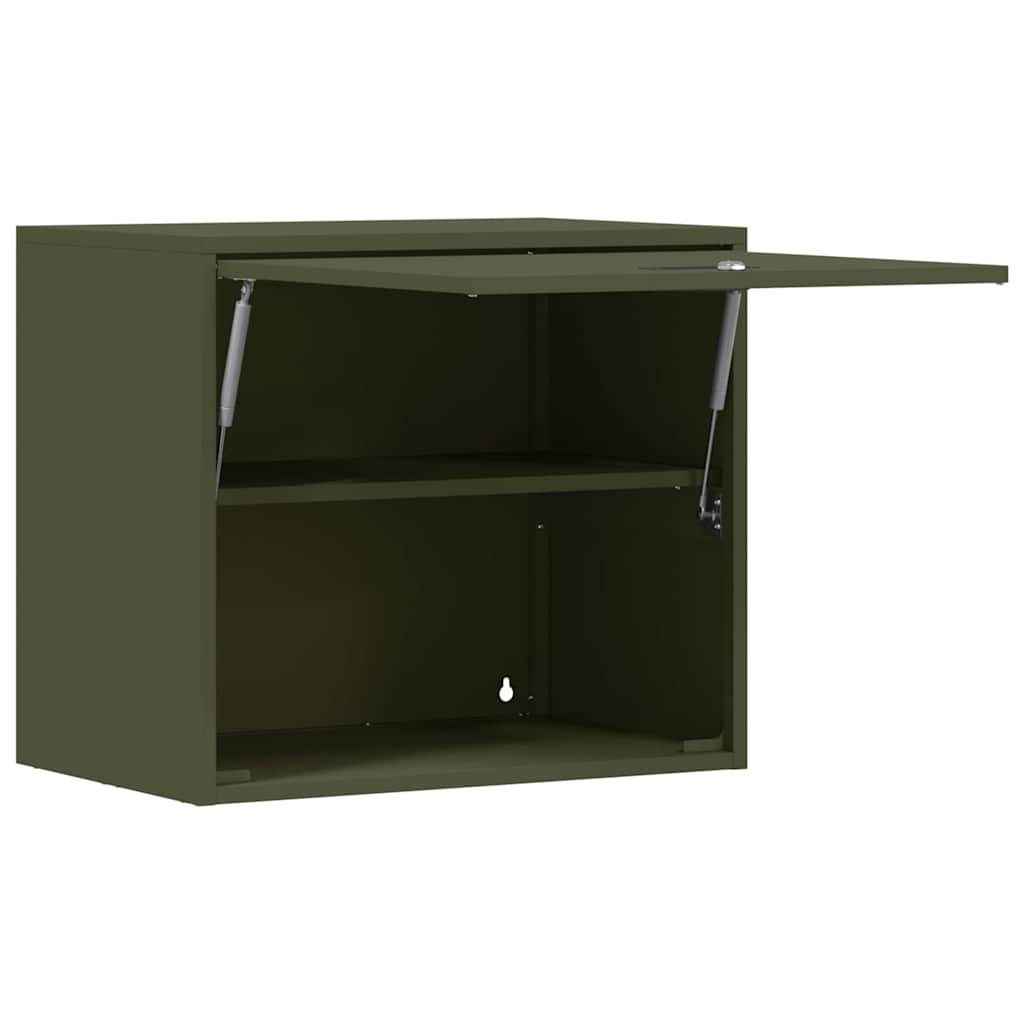 vidaXL Wandschrank für die Garage mit Gasdrucklift-Tür Olivgrün