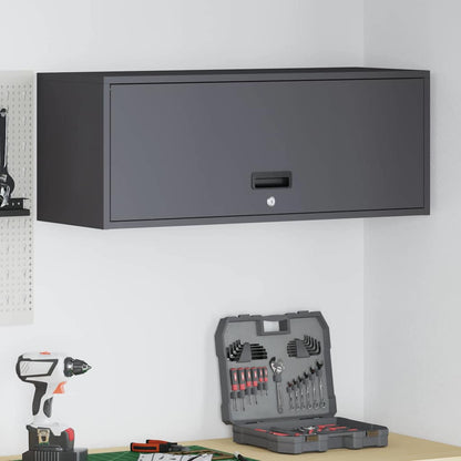 vidaXL Wandschrank für die Garage mit Gasdrucklift-Tür Schwarz