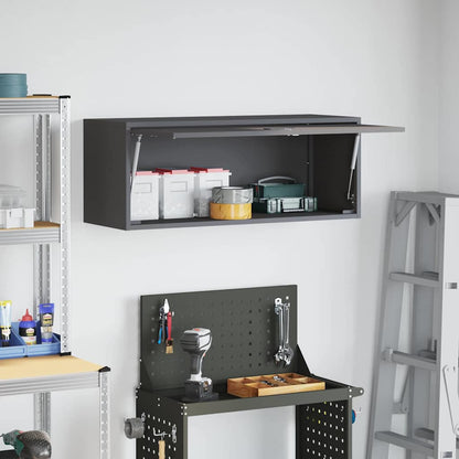 vidaXL Wandschrank für die Garage mit Gasdrucklift-Tür Schwarz