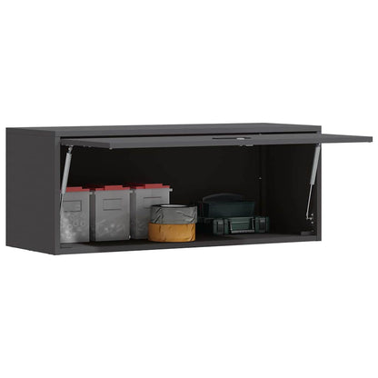 vidaXL Wandschrank für die Garage mit Gasdrucklift-Tür Schwarz