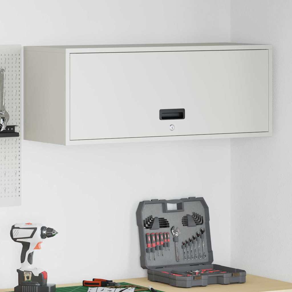 vidaXL Wandschrank für die Garage mit Gasdrucklift-Tür Weiß