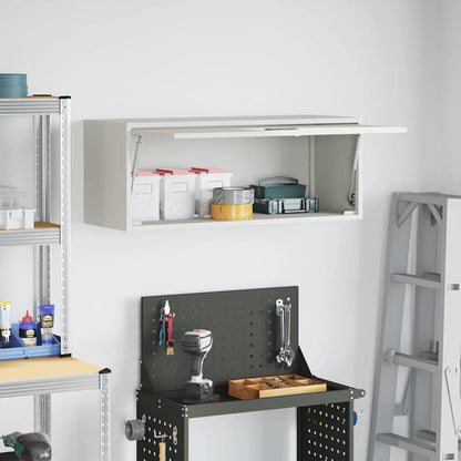 vidaXL Wandschrank für die Garage mit Gasdrucklift-Tür Weiß