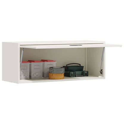 vidaXL Wandschrank für die Garage mit Gasdrucklift-Tür Weiß