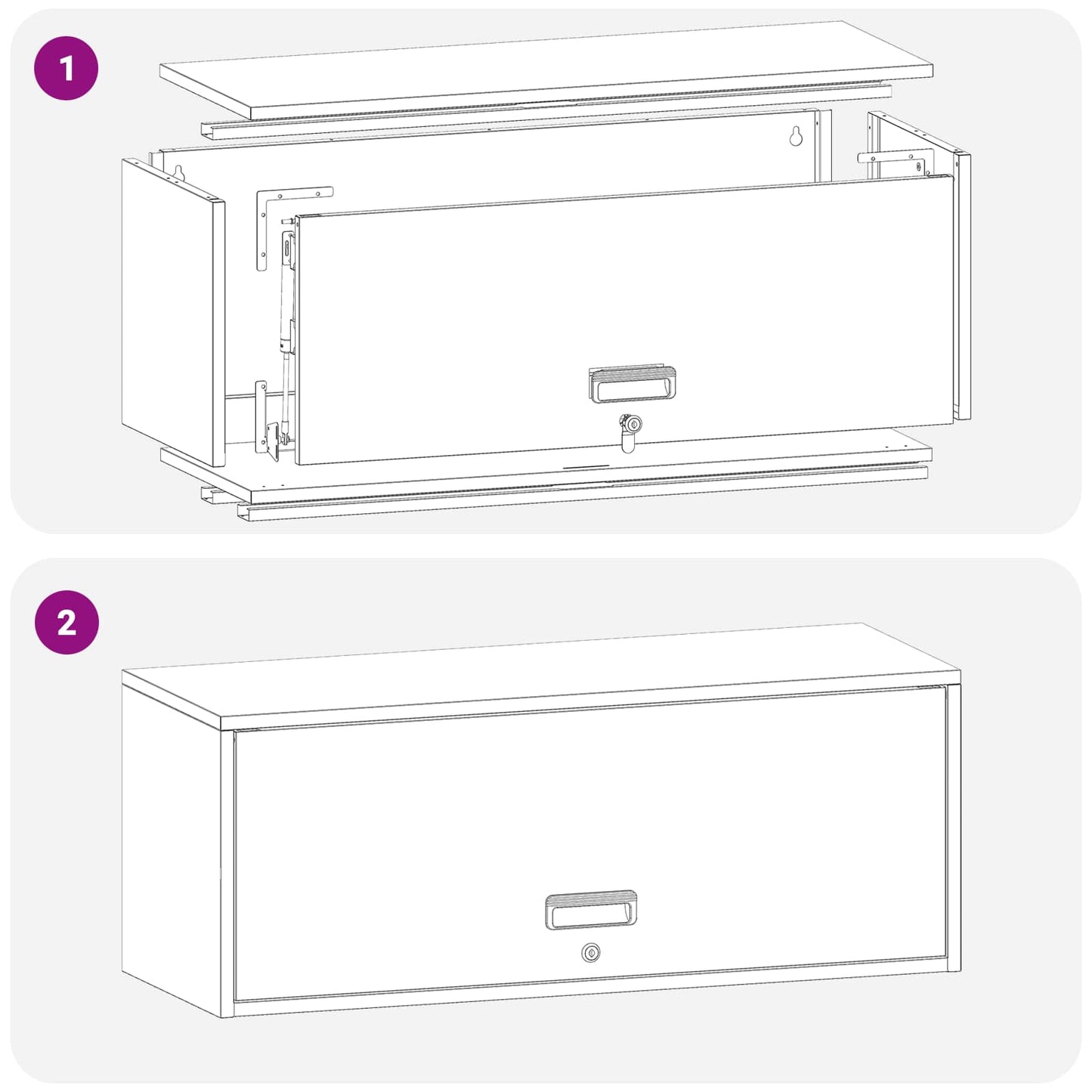 vidaXL Wandschrank für die Garage mit Gasdrucklift-Tür Anthrazit
