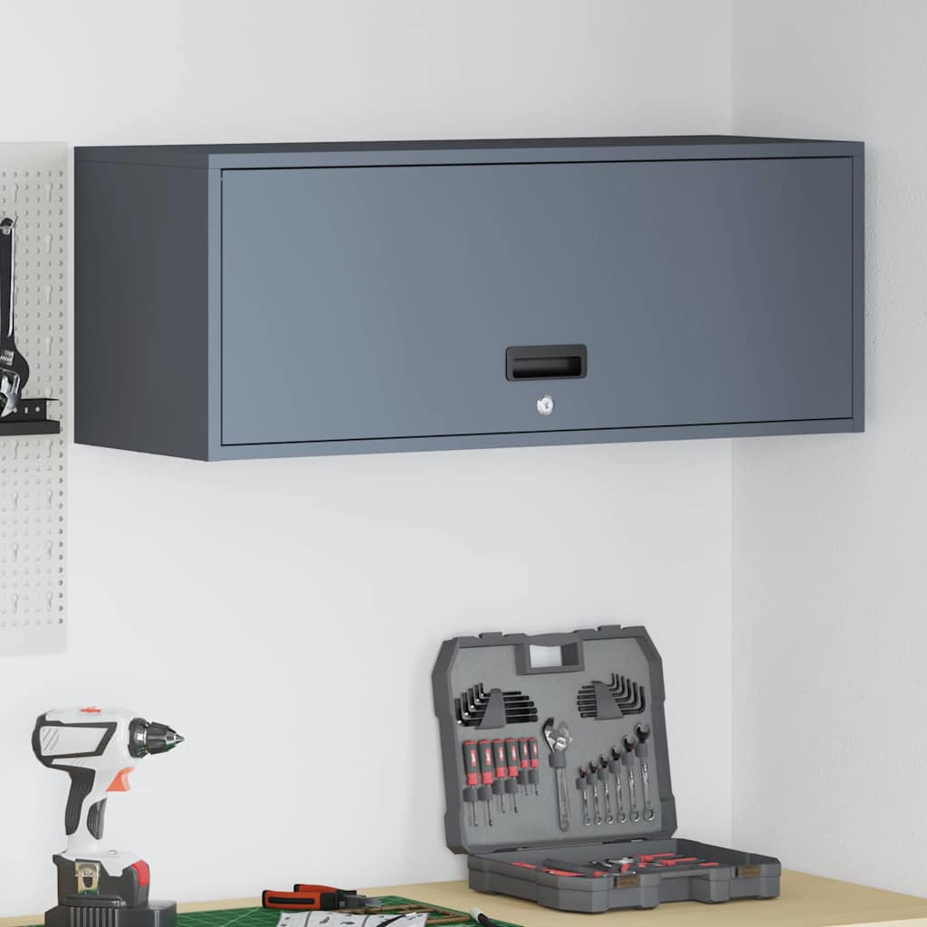 vidaXL Wandschrank für die Garage mit Gasdrucklift-Tür Anthrazit