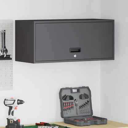 vidaXL Wandschrank für die Garage mit Gasdrucklift-Tür Schwarz