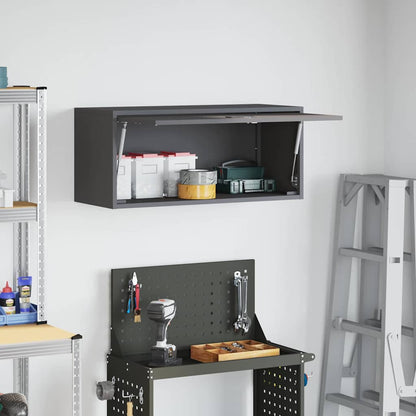 vidaXL Wandschrank für die Garage mit Gasdrucklift-Tür Schwarz