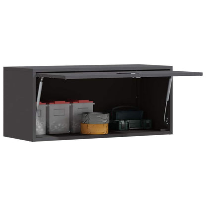 vidaXL Wandschrank für die Garage mit Gasdrucklift-Tür Schwarz