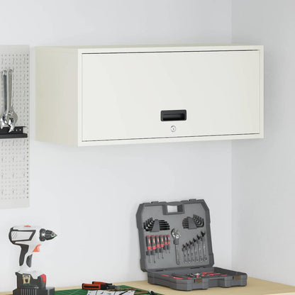 vidaXL Wandschrank für die Garage mit Gasdrucklift-Tür Weiß