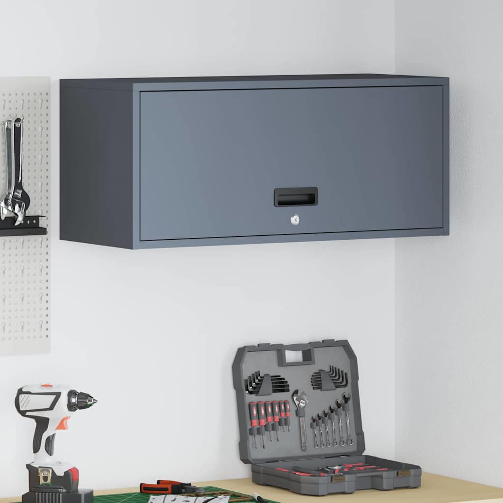vidaXL Wandschrank für die Garage mit Gasdrucklift-Tür Anthrazit