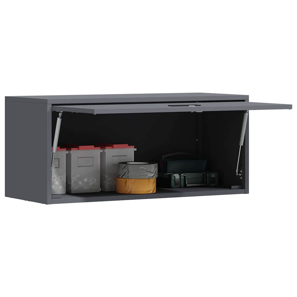 vidaXL Wandschrank für die Garage mit Gasdrucklift-Tür Anthrazit