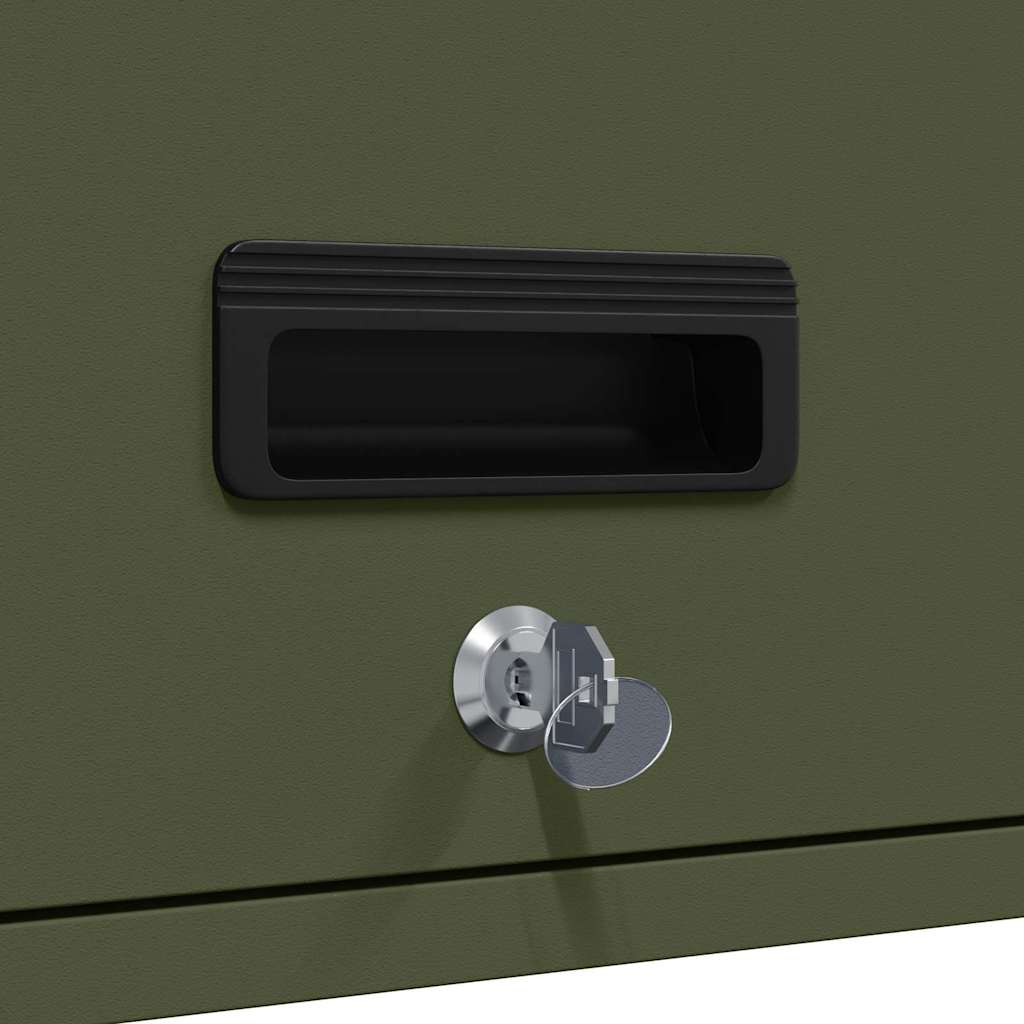 vidaXL Wandschrank für die Garage mit Gasdrucklift-Tür Olivgrün
