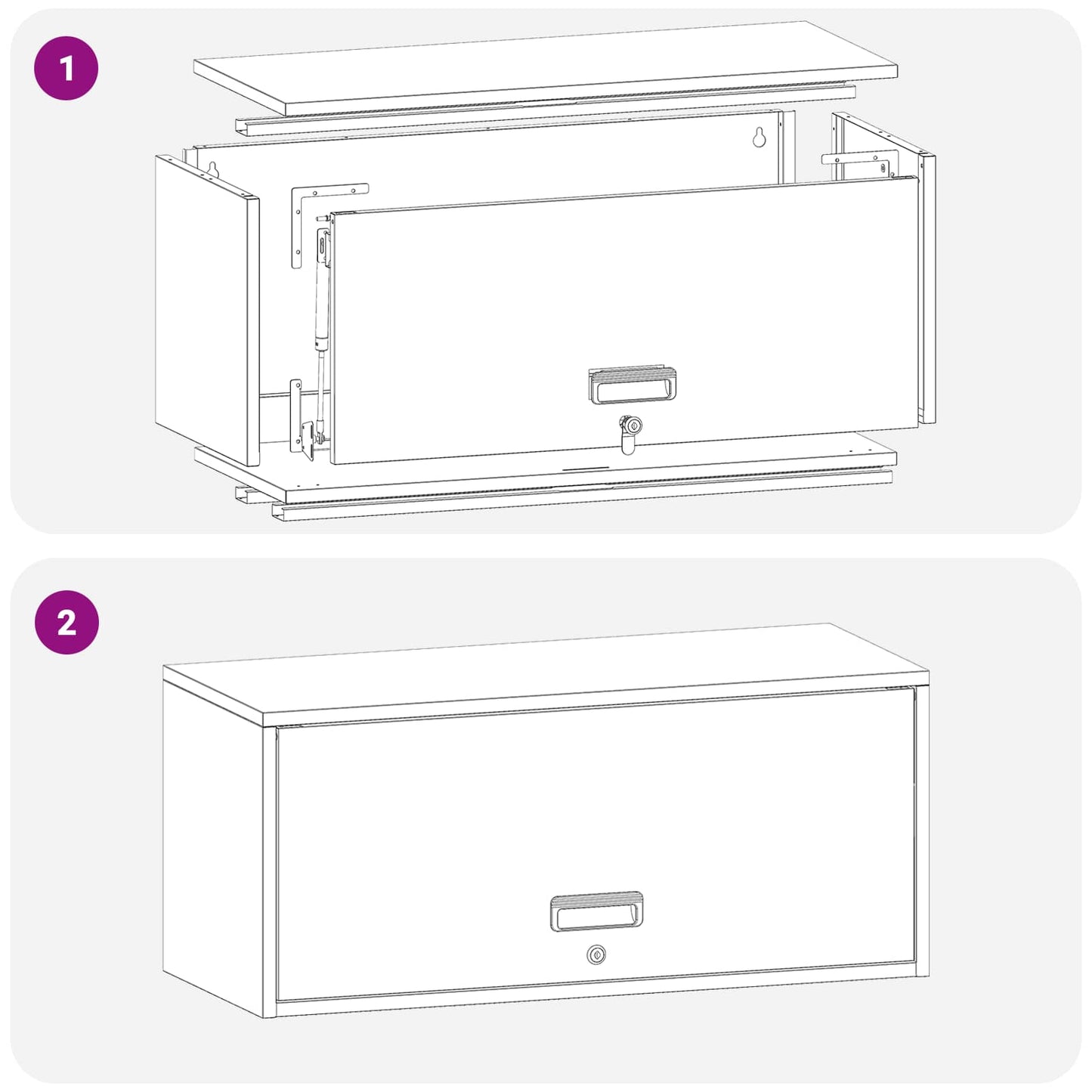 vidaXL Wandschrank für die Garage mit Gasdrucklift-Tür Olivgrün