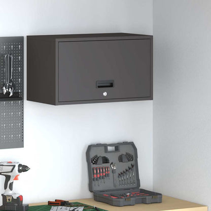 vidaXL Wandschrank für die Garage mit Gasdrucklift-Tür Schwarz