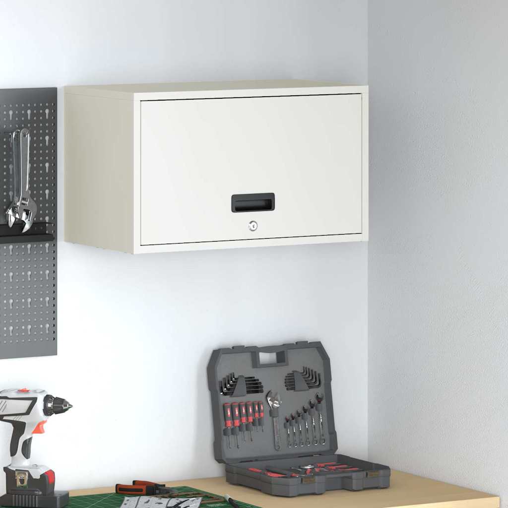 vidaXL Wandschrank für die Garage mit Gasdrucklift-Tür Weiß