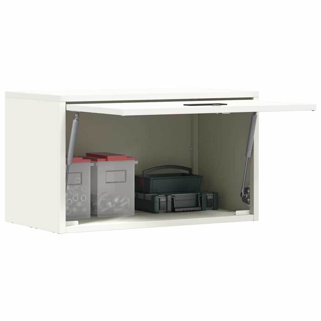 vidaXL Wandschrank für die Garage mit Gasdrucklift-Tür Weiß