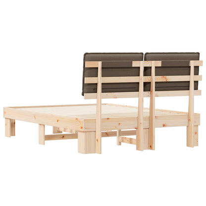 Bettgestell mit gepolstertem Kopfteil Taupe 160 x 200 cm