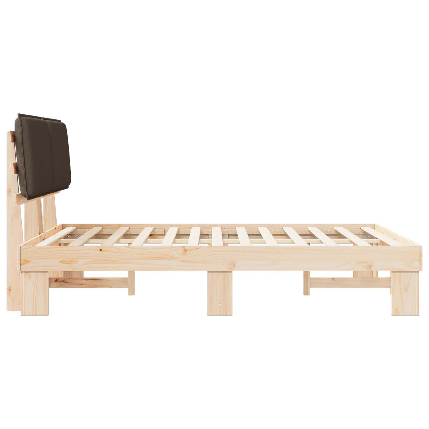 Bettgestell mit gepolstertem Kopfteil Taupe 160 x 200 cm