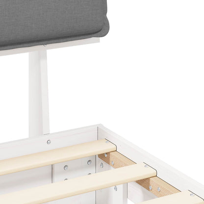 Bettgestell mit gepolstertem Kopfteil Hellgrau 160 x 200 cm