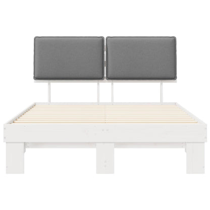 Bettgestell mit gepolstertem Kopfteil Hellgrau 160 x 200 cm