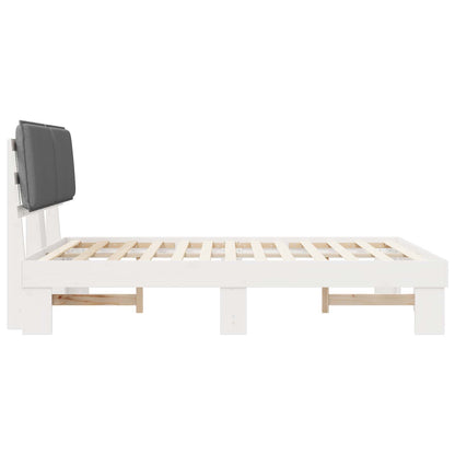 Bettgestell mit gepolstertem Kopfteil Hellgrau 160 x 200 cm