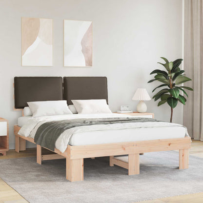 vidaXL Bettgestell mit gepolstertem Kopfteil Taupe 150 x 200 cm