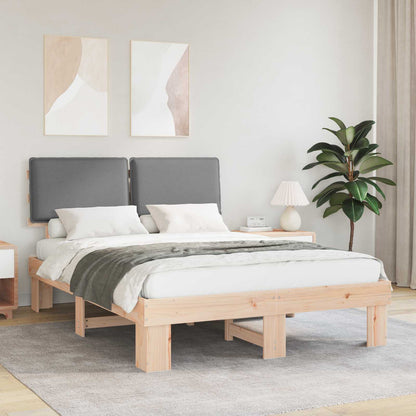 vidaXL Bettgestell mit gepolstertem Kopfteil Hellgrau 140 x 200 cm