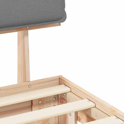 Bettgestell mit gepolstertem Kopfteil Hellgrau 120 x 200 cm