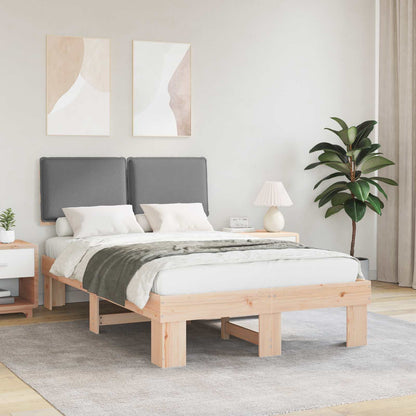 Bettgestell mit gepolstertem Kopfteil Hellgrau 120 x 200 cm