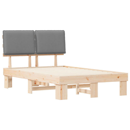 Bettgestell mit gepolstertem Kopfteil Hellgrau 120 x 200 cm