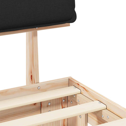 Bettgestell mit gepolstertem Kopfteil Schwarz 120 x 200 cm