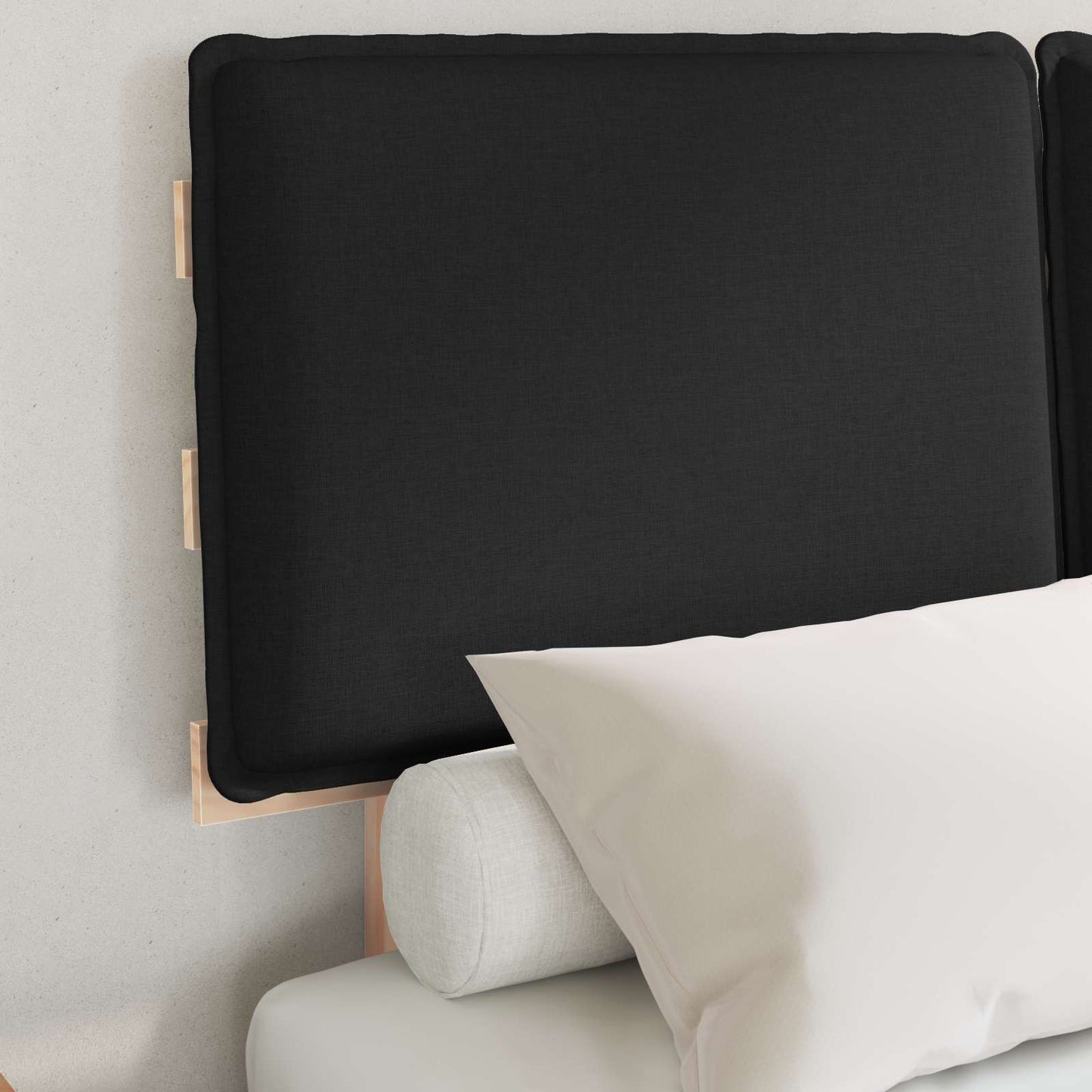 Bettgestell mit gepolstertem Kopfteil Schwarz 120 x 200 cm