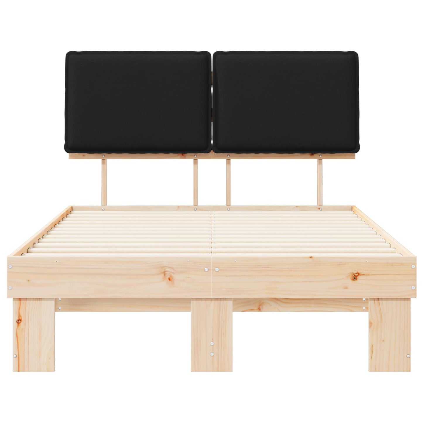 Bettgestell mit gepolstertem Kopfteil Schwarz 120 x 200 cm