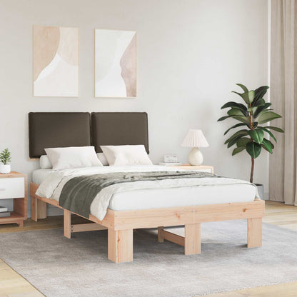 vidaXL Bettgestell mit gepolstertem Kopfteil Taupe 120 x 200 cm