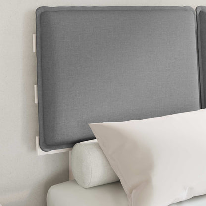 Bettgestell mit gepolstertem Kopfteil Hellgrau 120 x 200 cm